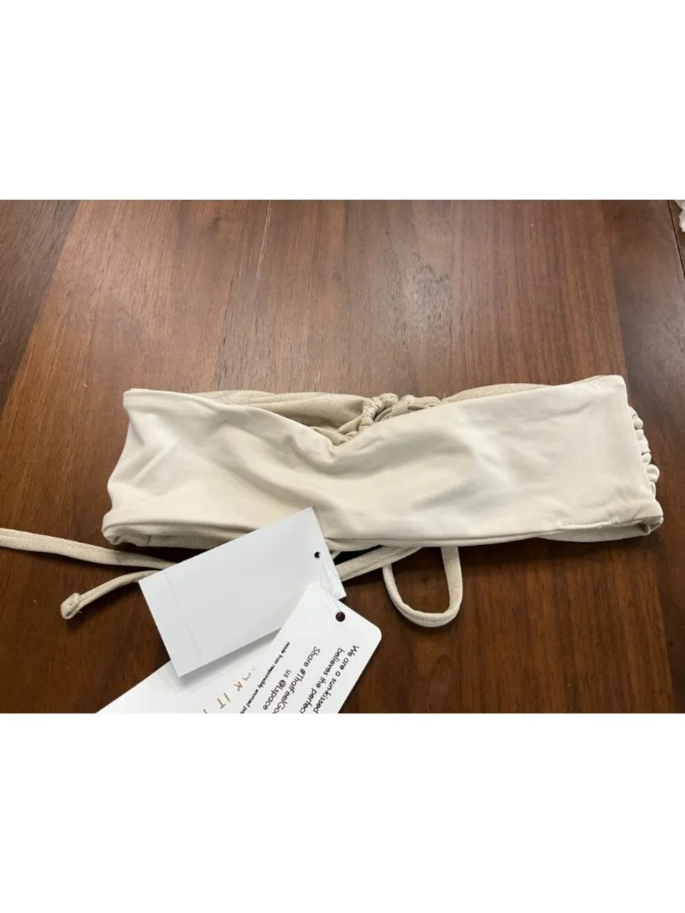 L*Space Shimmer Dawn Bikini Top in Bone XSmall New Womens Swimsuit